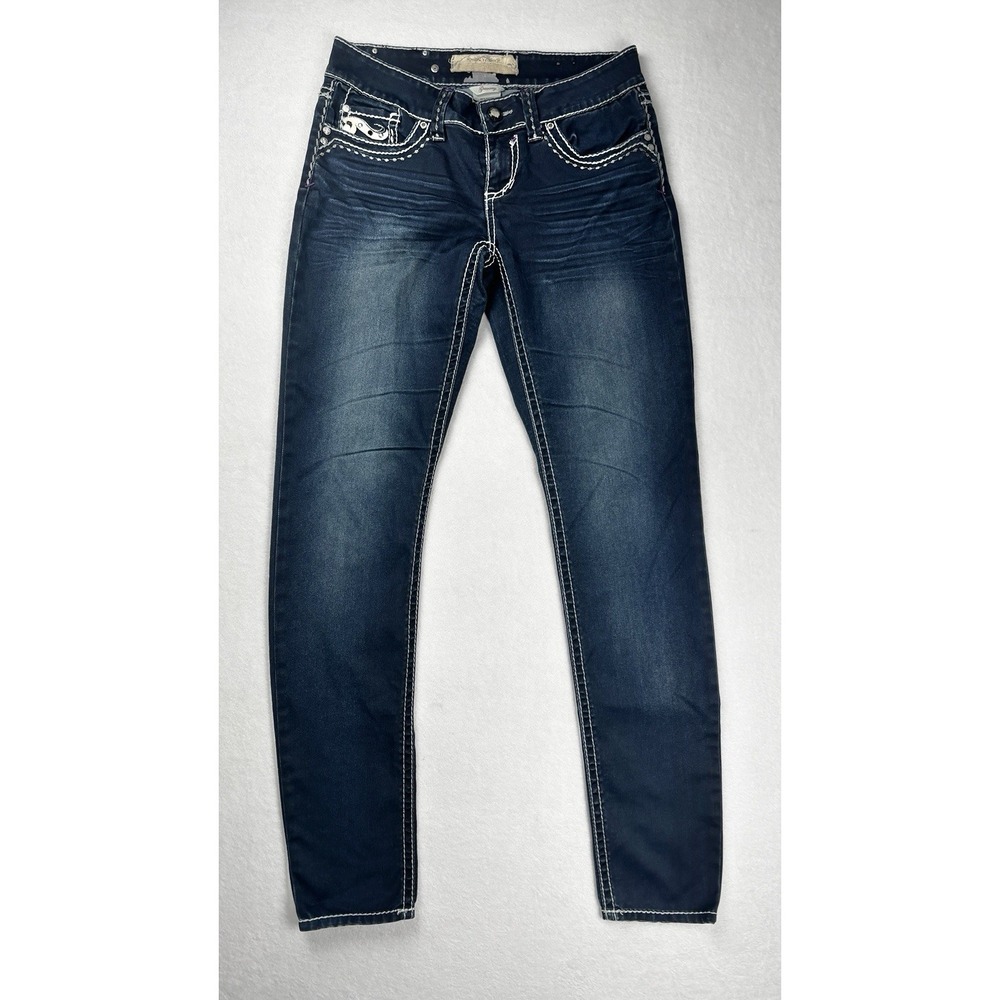 Hydraulic Jeans Women's Size 6R Dark Wash Y2K Embroidered Pocket Denim